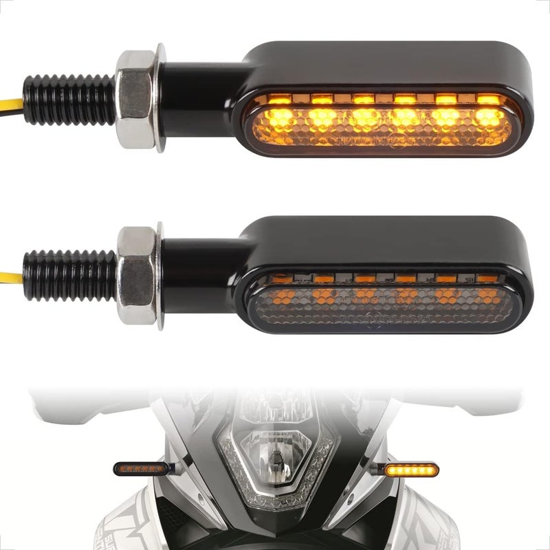 evermotor 2PCS Mini LED Motorcycle Turn Signal Lights, 12V Super Bright Waterproof Universal Blinkers Indicators Compatible with Harley Sportster Honda Yamaha Suzuki Kawasaki Motorcycle Blinkers - Image 1